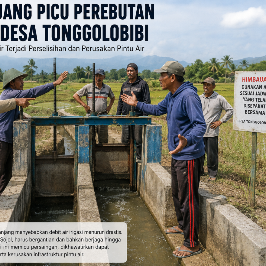 Kemarau Panjang, Petani Tonggolobibi Berebut Air Irigasi